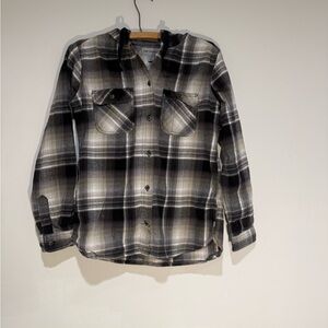 Carhartt Black and Gray Plaid Casual Shirt